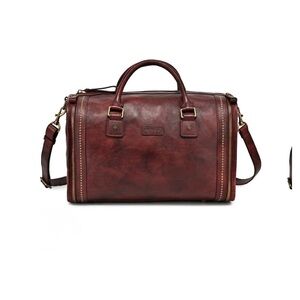 OLD TREND Sophisticated Burgundy Leather Duffel Bag UNISEX